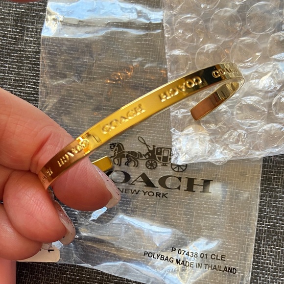 Coach Jewelry - Coach Gold Engraved Cuff Bracelet NWT